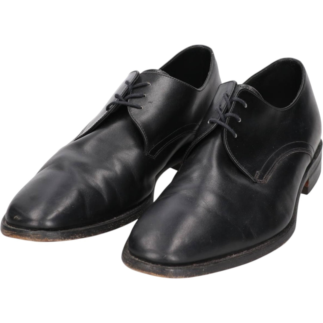 Loake Plain Toe Shoes, Made in England, Size 9 1/2 Men's 28.0cm genuine leather black type Vintage Second Hand