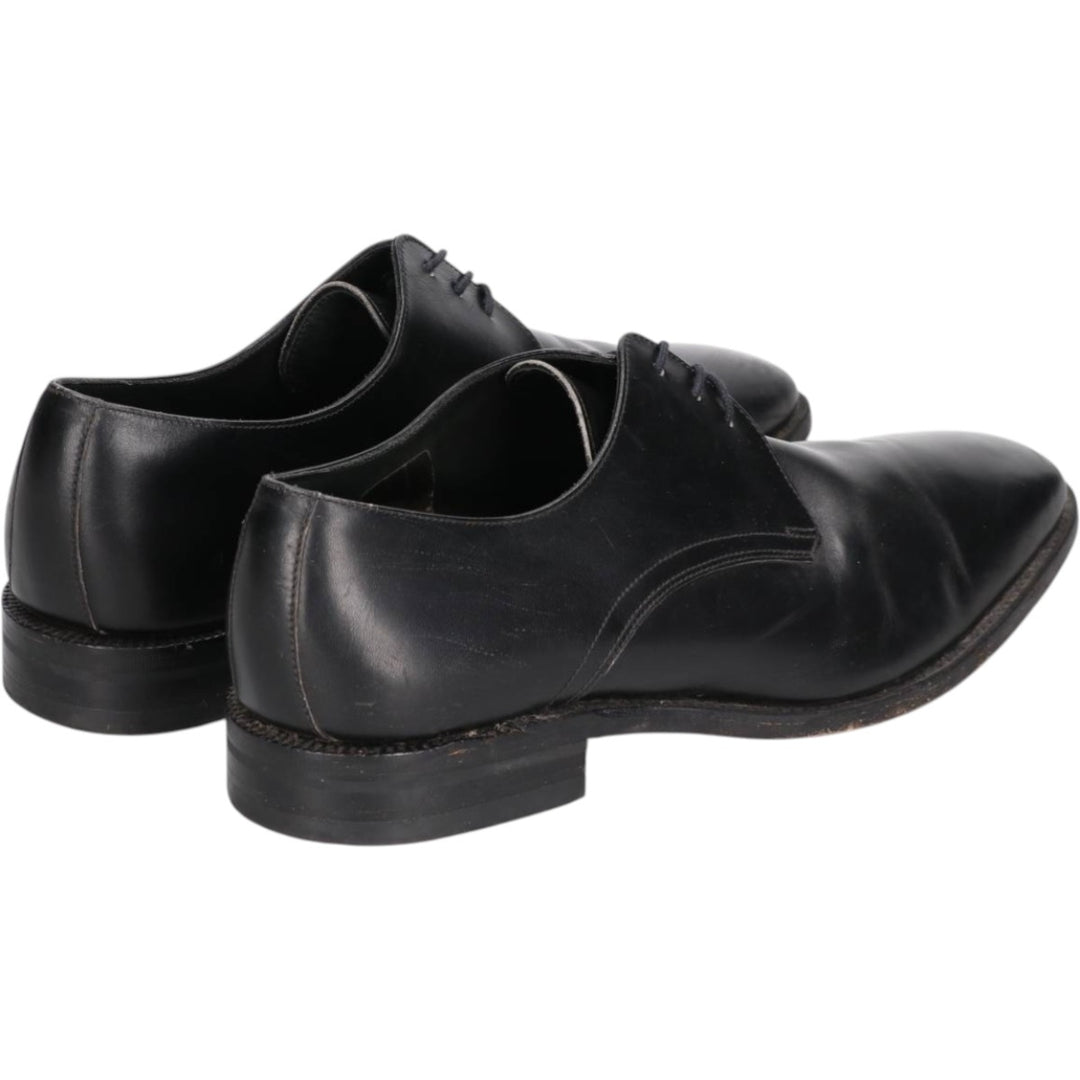 Loake Plain Toe Shoes, Made in England, Size 9 1/2 Men's 28.0cm genuine leather black type Vintage Second Hand