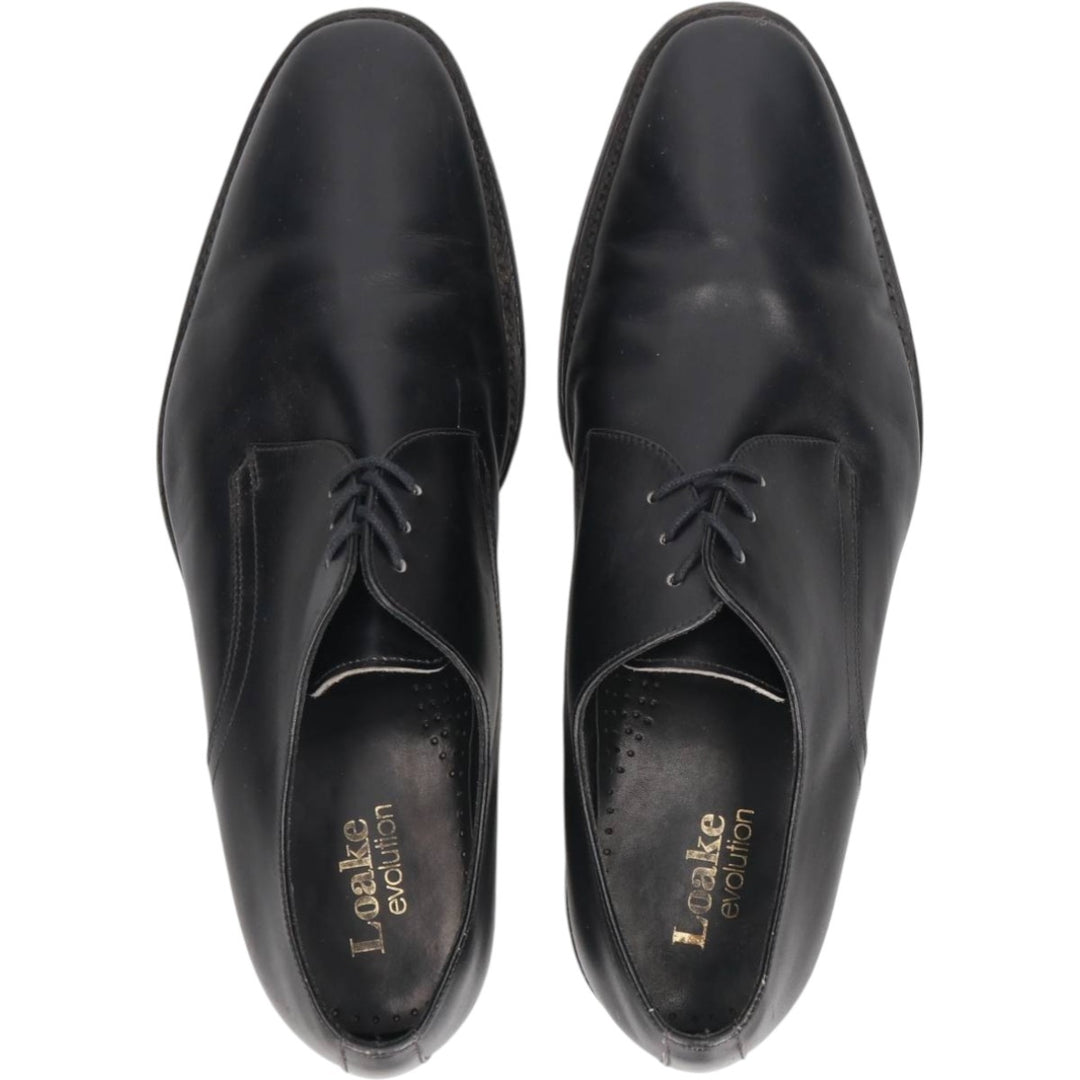 Loake Plain Toe Shoes, Made in England, Size 9 1/2 Men's 28.0cm genuine leather black type Vintage Second Hand