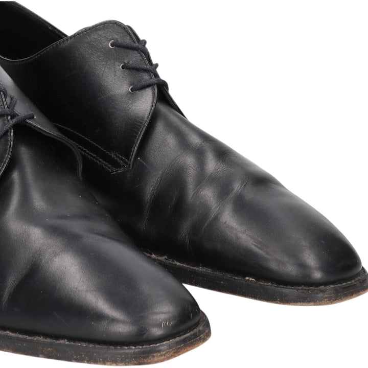 Loake Plain Toe Shoes, Made in England, Size 9 1/2 Men's 28.0cm genuine leather black type Vintage Second Hand