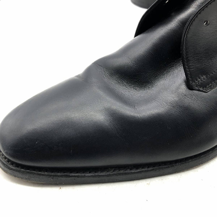 Loake Plain Toe Shoes, Made in England, Size 9 1/2 Men's 28.0cm genuine leather black type Vintage Second Hand