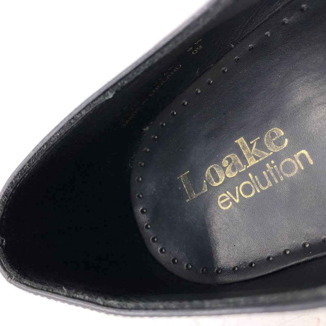 Loake Plain Toe Shoes, Made in England, Size 9 1/2 Men's 28.0cm genuine leather black type Vintage Second Hand