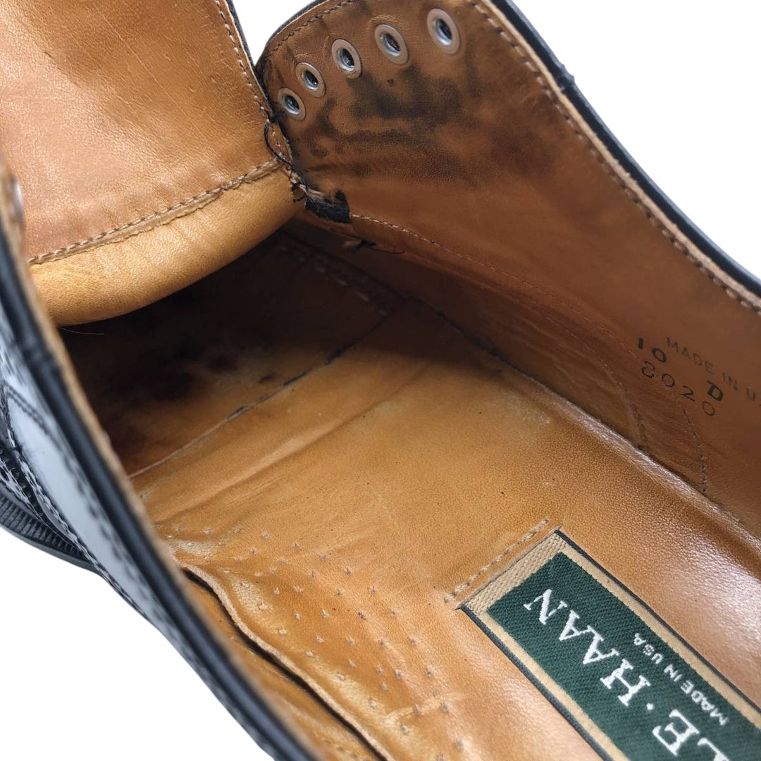 Cole Haan Semi-Brogue Wingtip Shoes, Made in USA, 10D, Men's Size 11 (equivalent) /saa013473 Men's 28.0cm genuine leather black type Vintage Second Hand