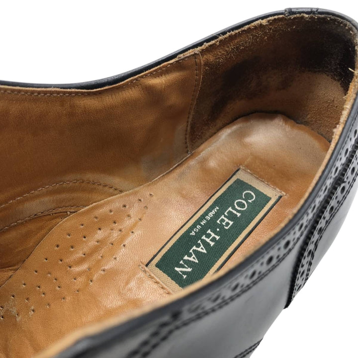 Cole Haan Semi-Brogue Wingtip Shoes, Made in USA, 10D, Men's Size 11 (equivalent) /saa013473 Men's 28.0cm genuine leather black type Vintage Second Hand