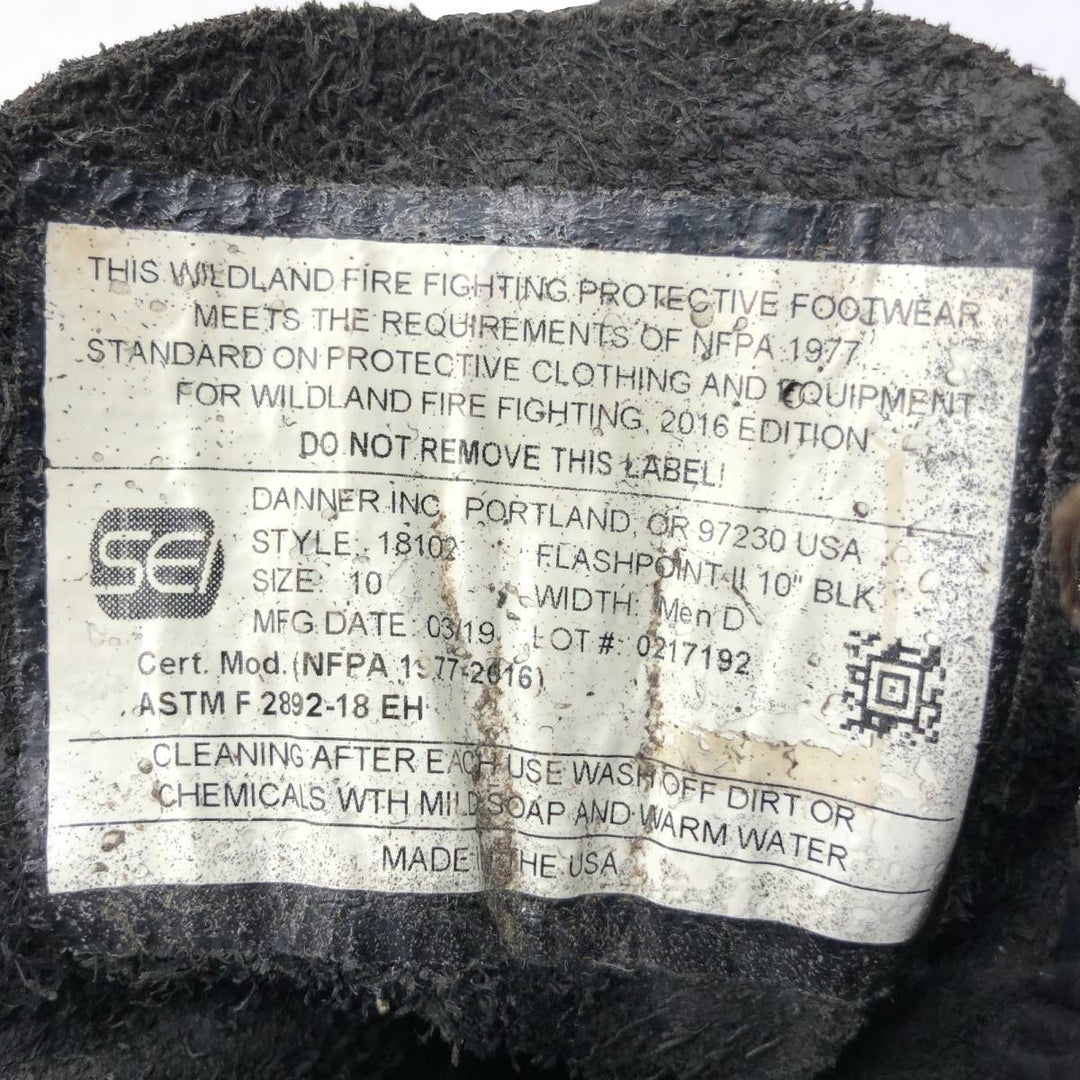 Danner 18102 Flashpoint 2 10 Black Platform Work Boots, Made in USA, Size 10D Men's 28.0cm unclear black type Vintage Second Hand