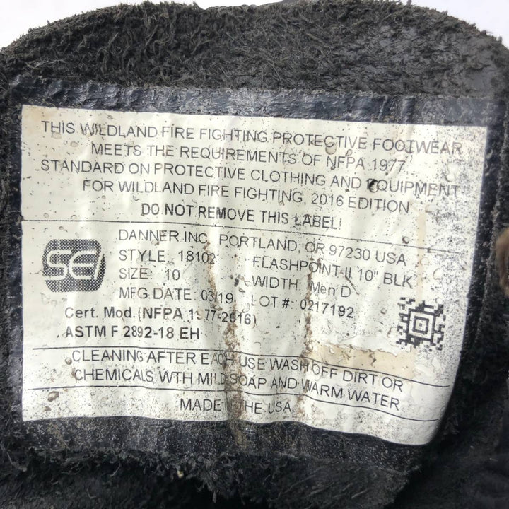 Danner 18102 Flashpoint 2 10 Black Platform Work Boots, Made in USA, Size 10D Men's 28.0cm unclear black type Vintage Second Hand