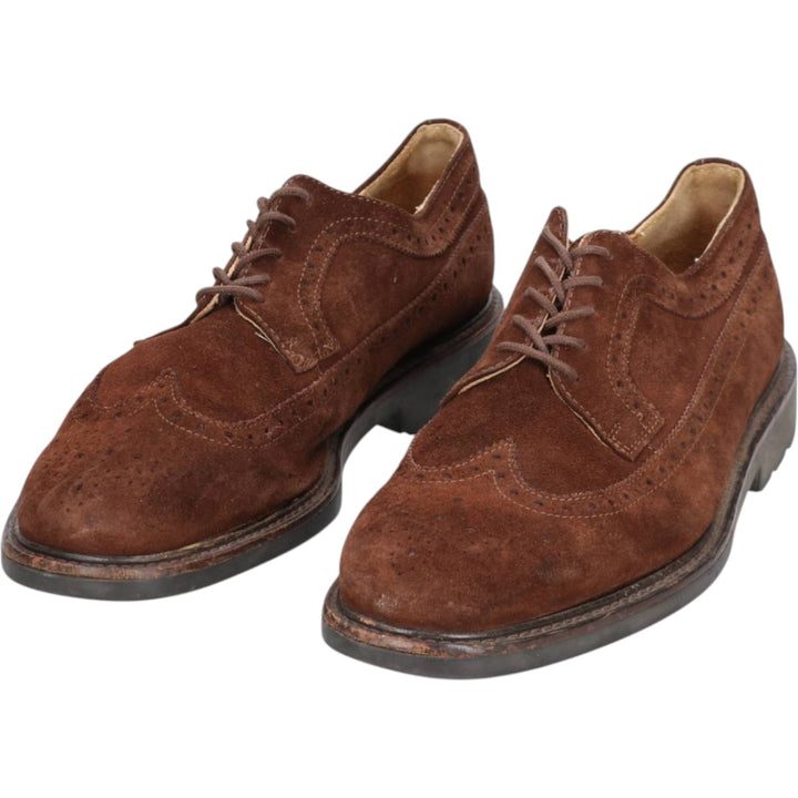 J.Crew Full Brogue Wingtip Shoes, Made in Italy, Size 8 1/2 Men's 26.5cm genuine leather brown type Vintage Second Hand