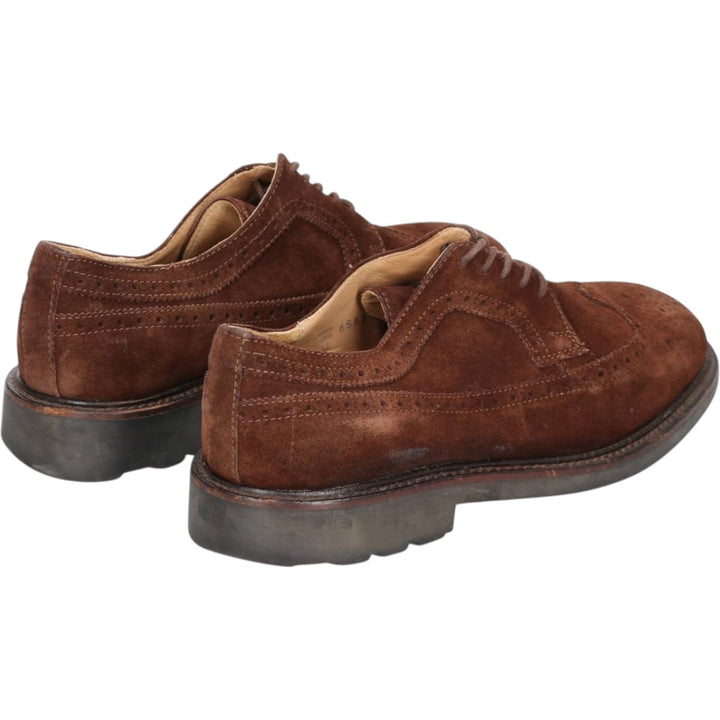 J.Crew Full Brogue Wingtip Shoes, Made in Italy, Size 8 1/2 Men's 26.5cm genuine leather brown type Vintage Second Hand