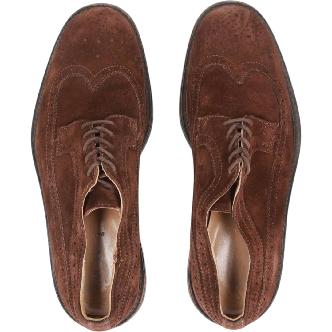 J.Crew Full Brogue Wingtip Shoes, Made in Italy, Size 8 1/2 Men's 26.5cm genuine leather brown type Vintage Second Hand