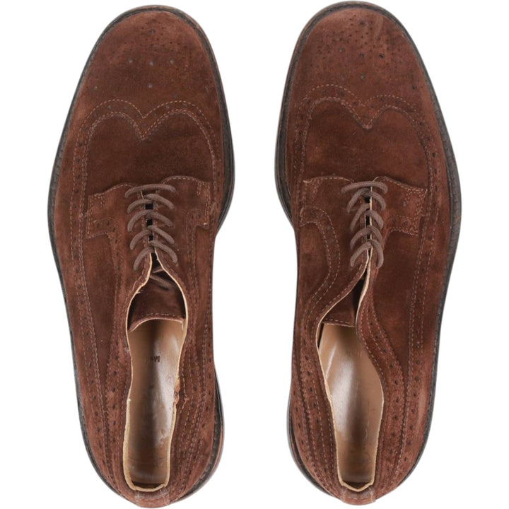 J.Crew Full Brogue Wingtip Shoes, Made in Italy, Size 8 1/2 Men's 26.5cm genuine leather brown type Vintage Second Hand