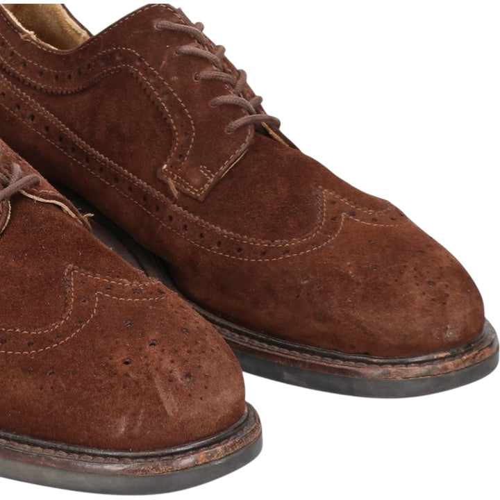 J.Crew Full Brogue Wingtip Shoes, Made in Italy, Size 8 1/2 Men's 26.5cm genuine leather brown type Vintage Second Hand