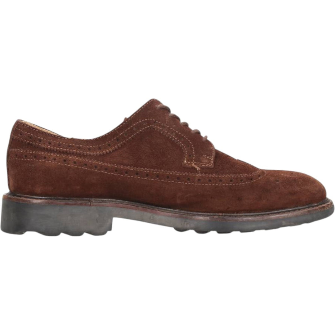 J.Crew Full Brogue Wingtip Shoes, Made in Italy, Size 8 1/2 Men's 26.5cm genuine leather brown type Vintage Second Hand