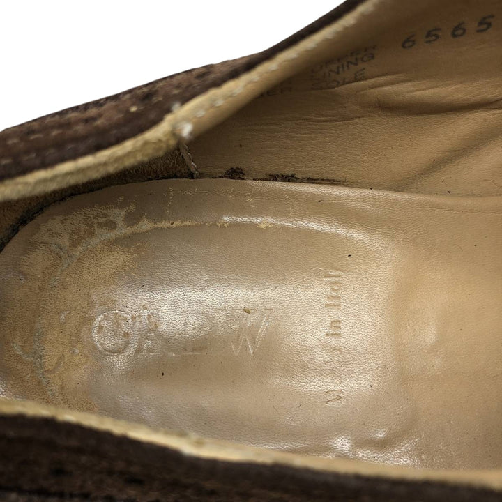 J.Crew Full Brogue Wingtip Shoes, Made in Italy, Size 8 1/2 Men's 26.5cm genuine leather brown type Vintage Second Hand