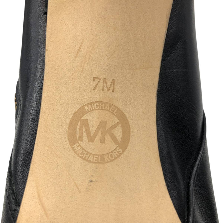 Michael Kors Women's Side Zip Long Boots, Size 7.5 (equivalent to 9.6 inches) /saa013491 Women's 24.5cm genuine leather black type Vintage Second Hand