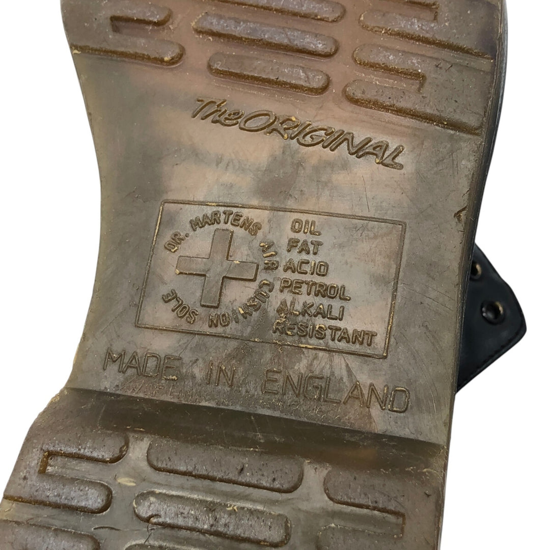 Dr. Martens Steel Toe 3 Hole Shoes Made in England 6 Men's 9.8" equivalent /saa013513 Men's 25.0cm genuine leather black type Vintage Second Hand