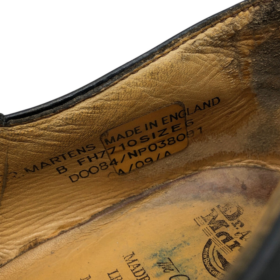 Dr. Martens Steel Toe 3 Hole Shoes Made in England 6 Men's 9.8" equivalent /saa013513 Men's 25.0cm genuine leather black type Vintage Second Hand