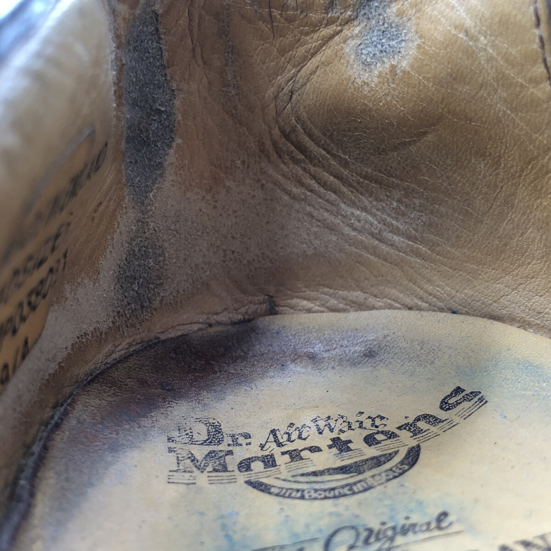 Dr. Martens Steel Toe 3 Hole Shoes Made in England 6 Men's 9.8" equivalent /saa013513 Men's 25.0cm genuine leather black type Vintage Second Hand