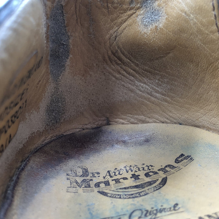 Dr. Martens Steel Toe 3 Hole Shoes Made in England 6 Men's 9.8" equivalent /saa013513 Men's 25.0cm genuine leather black type Vintage Second Hand