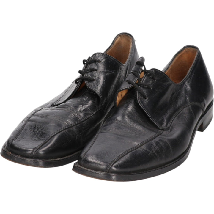 Square toe leather shoes 8 Men's 10.6" equivalent /saa013522 Men's 27.0cm genuine leather black type Vintage Second Hand