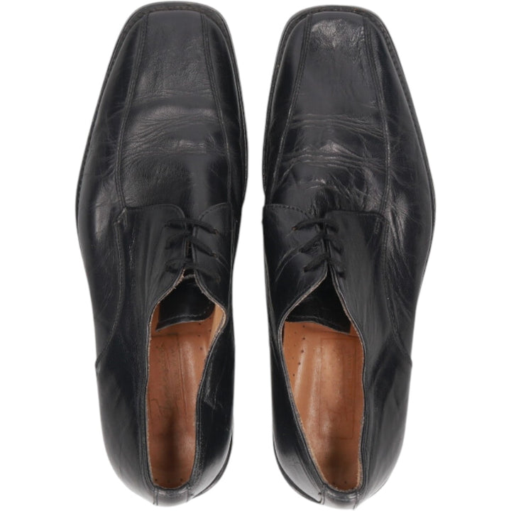 Square toe leather shoes 8 Men's 10.6" equivalent /saa013522 Men's 27.0cm genuine leather black type Vintage Second Hand