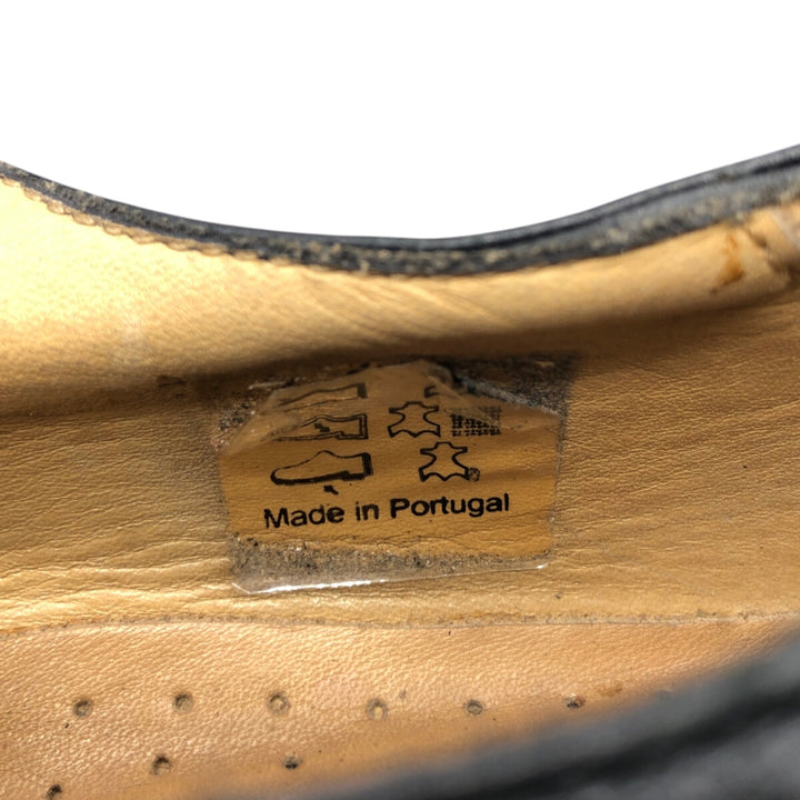 Square toe leather shoes 8 Men's 10.6" equivalent /saa013522 Men's 27.0cm genuine leather black type Vintage Second Hand