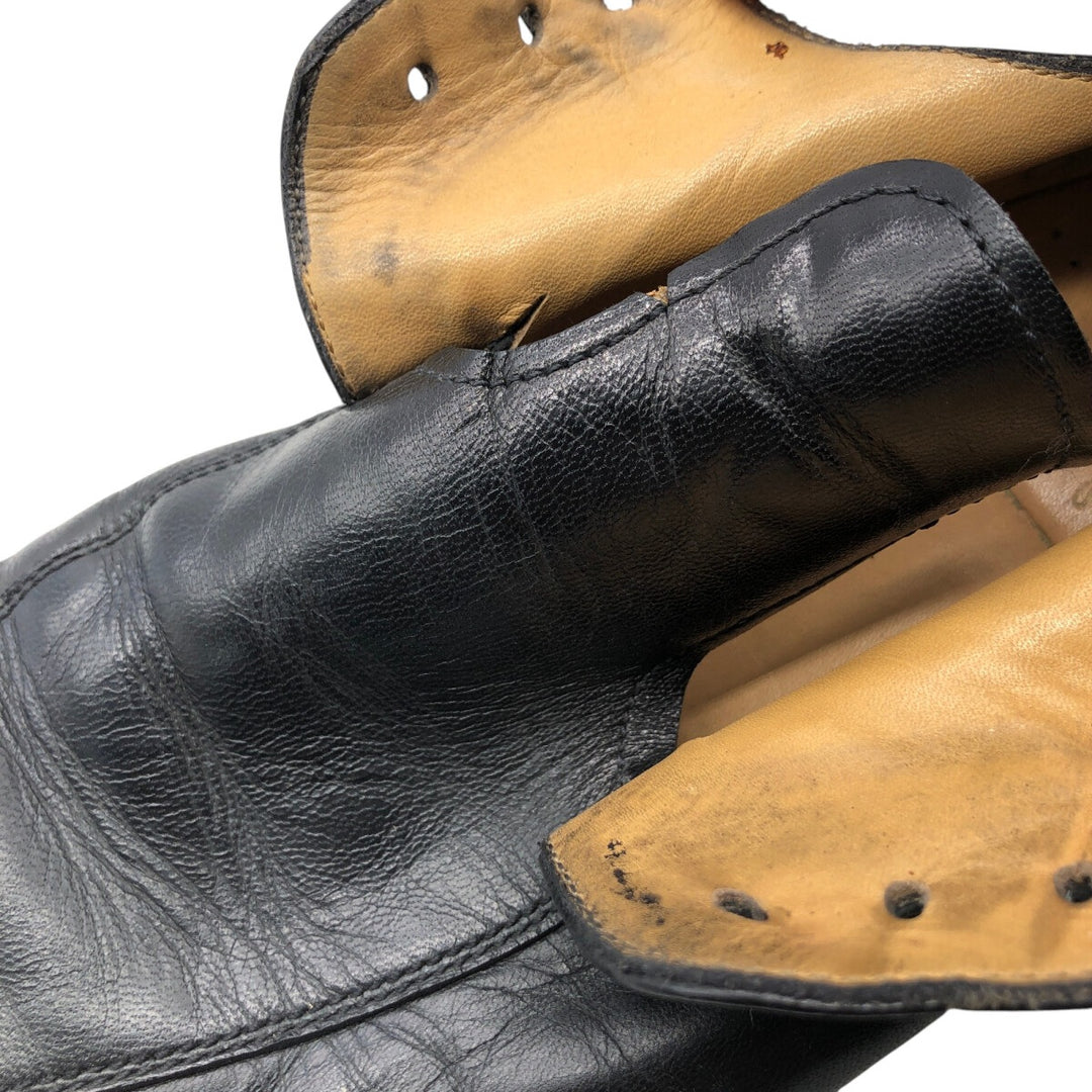 Square toe leather shoes 8 Men's 10.6" equivalent /saa013522 Men's 27.0cm genuine leather black type Vintage Second Hand