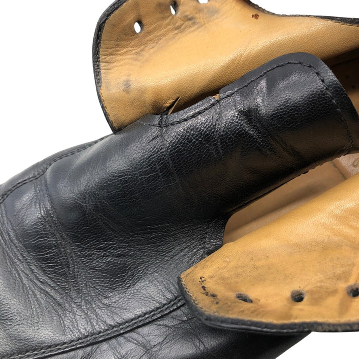 Square toe leather shoes 8 Men's 10.6" equivalent /saa013522 Men's 27.0cm genuine leather black type Vintage Second Hand