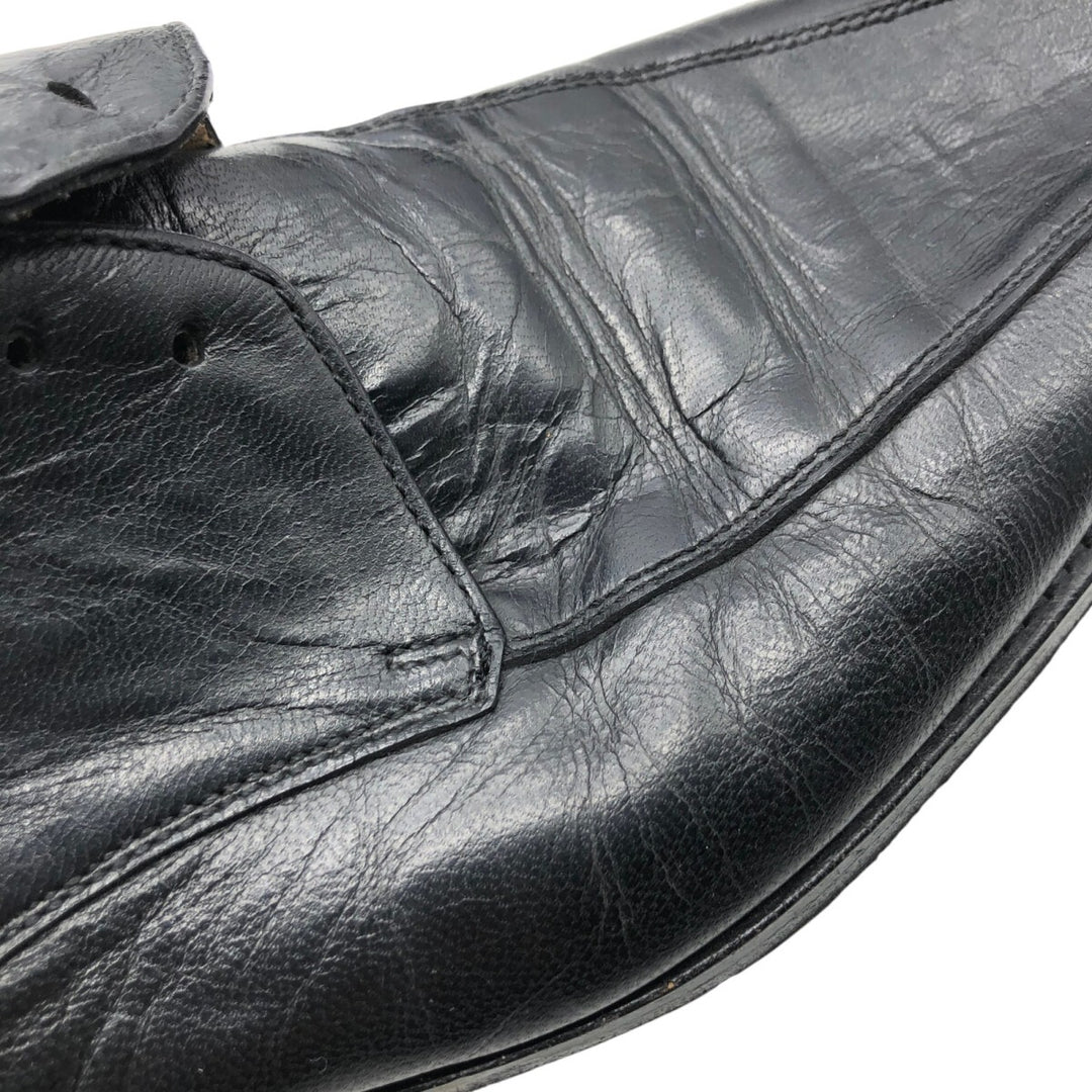 Square toe leather shoes 8 Men's 10.6" equivalent /saa013522 Men's 27.0cm genuine leather black type Vintage Second Hand