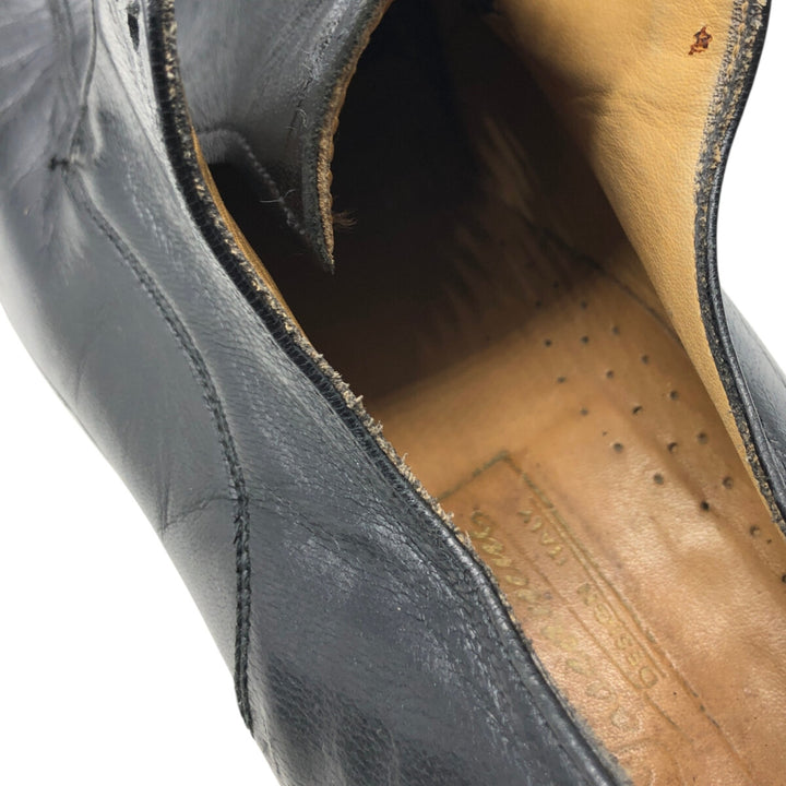 Square toe leather shoes 8 Men's 10.6" equivalent /saa013522 Men's 27.0cm genuine leather black type Vintage Second Hand