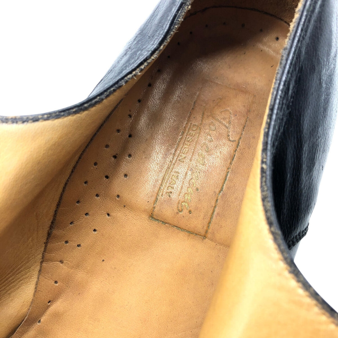 Square toe leather shoes 8 Men's 10.6" equivalent /saa013522 Men's 27.0cm genuine leather black type Vintage Second Hand