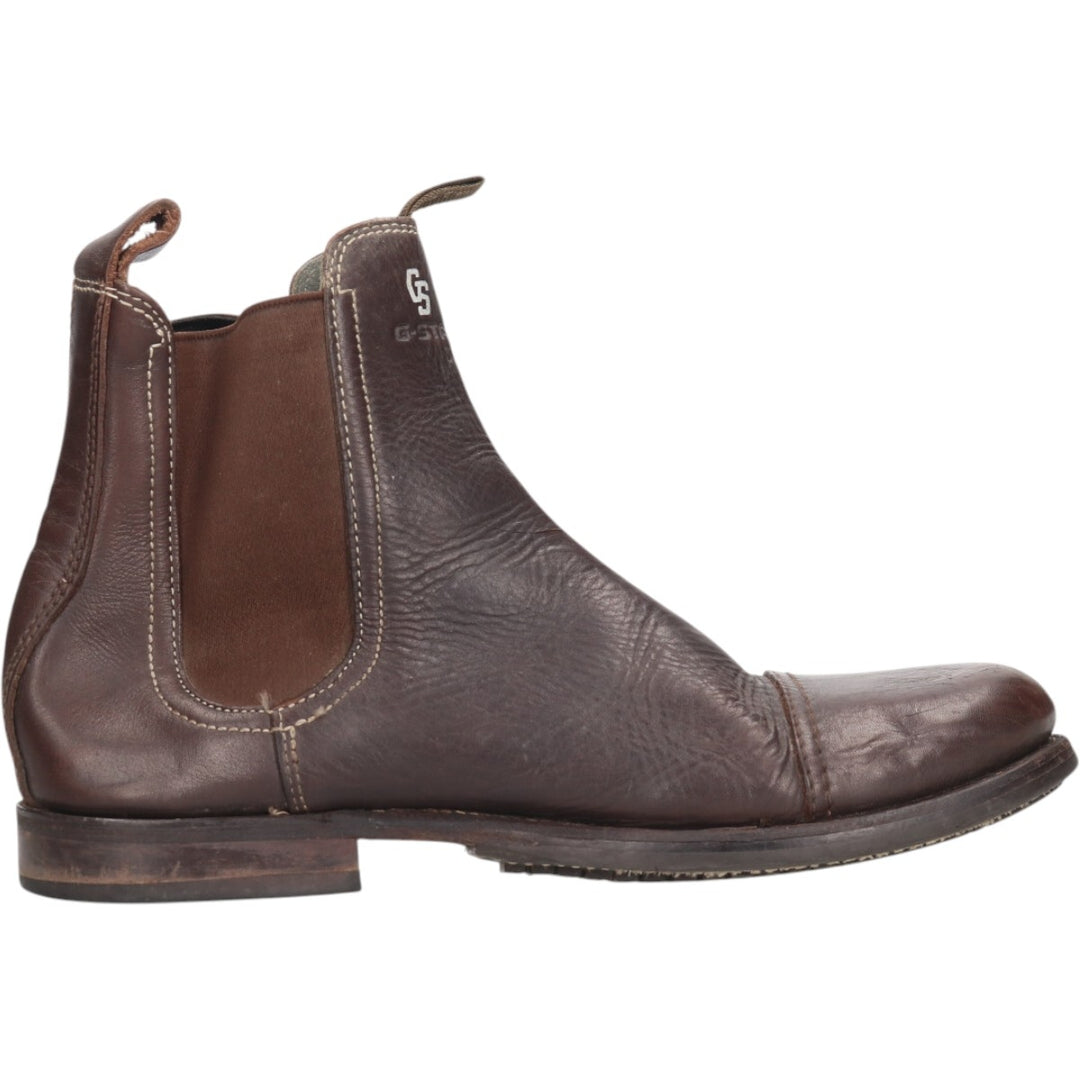 G-STAR RAW FOOTWEAR Side Gore Boots 9 Men's 27.0cm genuine leather brown type Vintage Second Hand