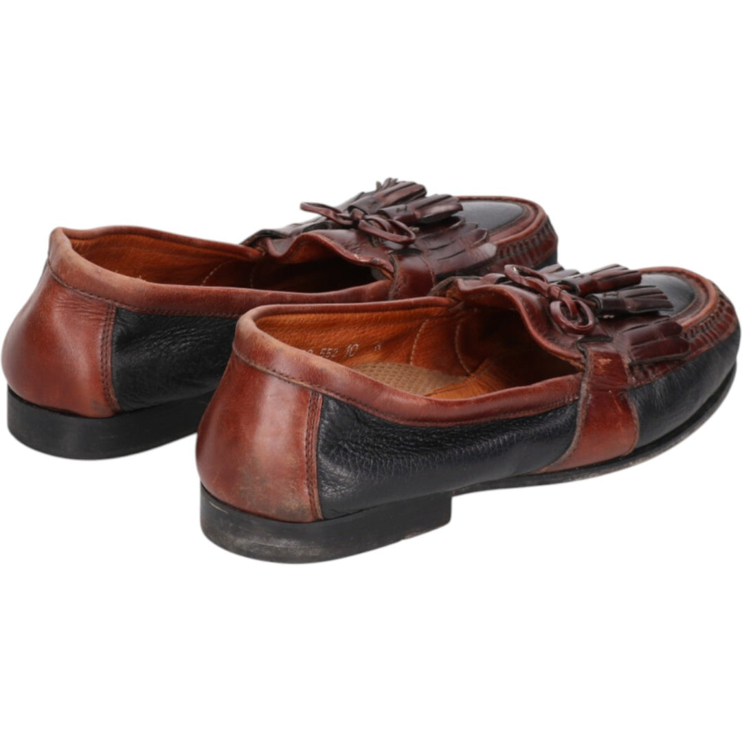 Johnston & Murphy Quilted Loafers, Made in Italy, Size 10M Men's 28.0cm genuine leather brown type Vintage Second Hand