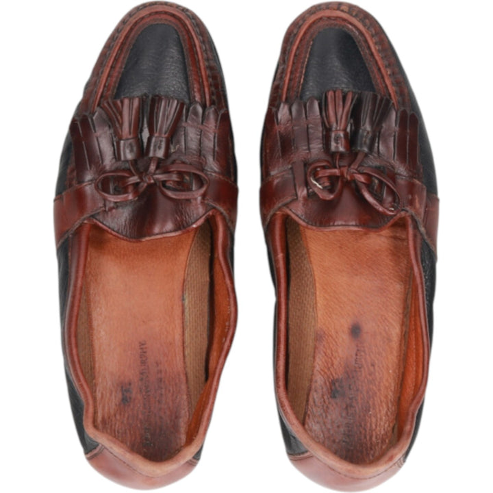 Johnston & Murphy Quilted Loafers, Made in Italy, Size 10M Men's 28.0cm genuine leather brown type Vintage Second Hand