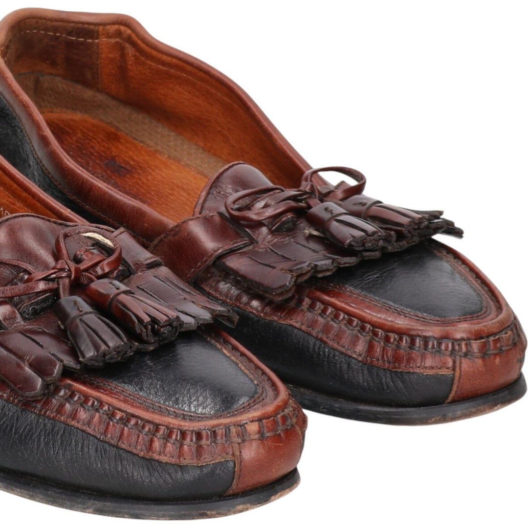 Johnston & Murphy Quilted Loafers, Made in Italy, Size 10M Men's 28.0cm genuine leather brown type Vintage Second Hand