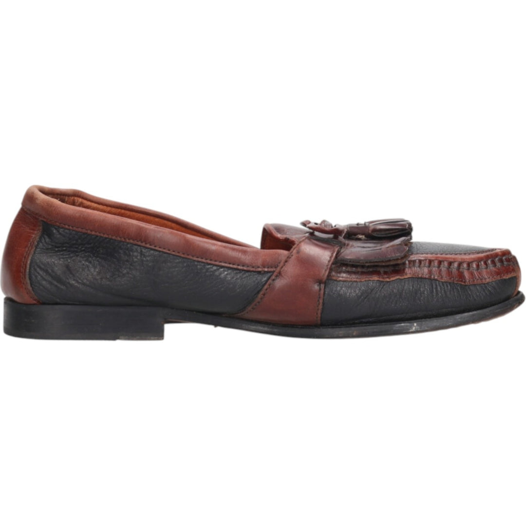 Johnston & Murphy Quilted Loafers, Made in Italy, Size 10M Men's 28.0cm genuine leather brown type Vintage Second Hand