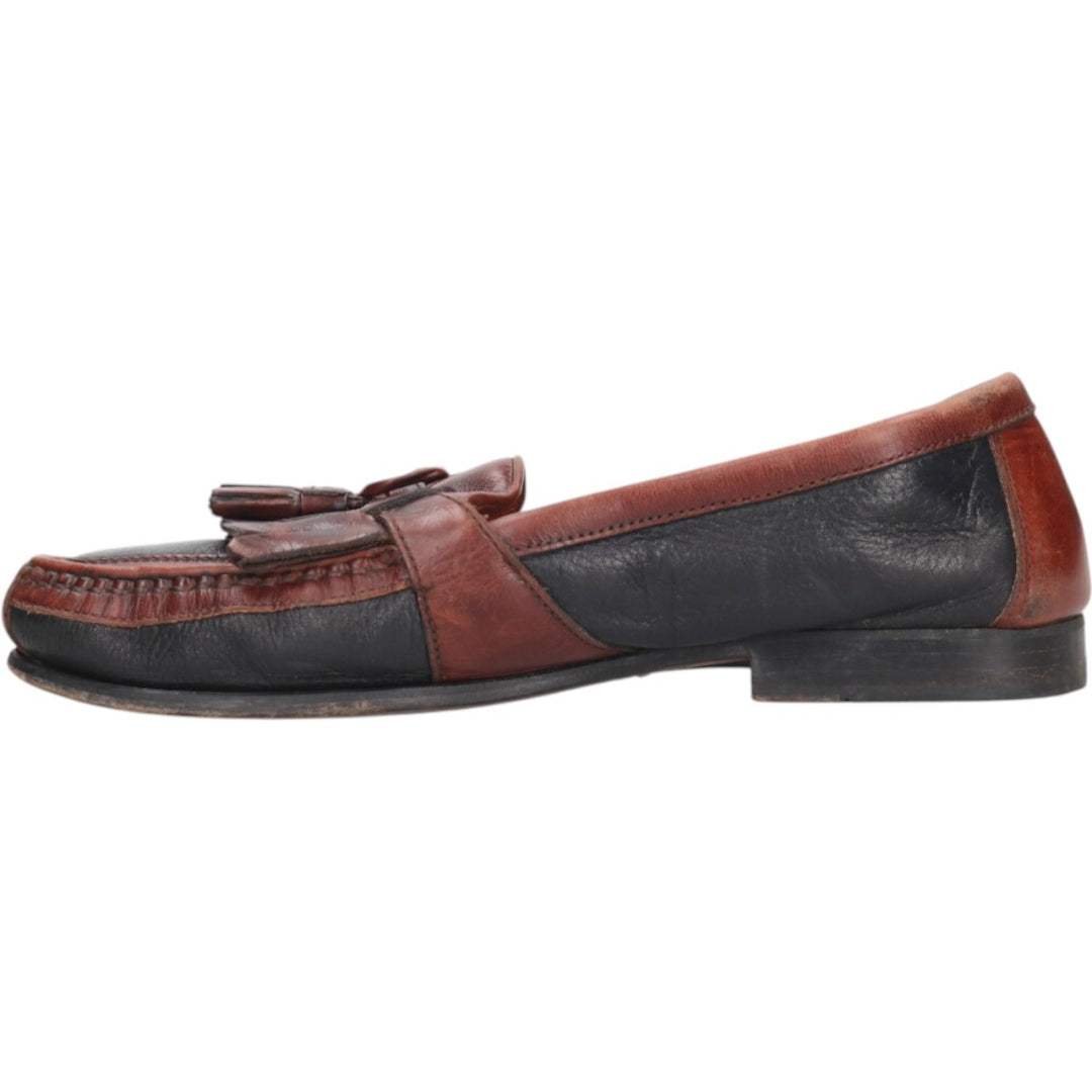 Johnston & Murphy Quilted Loafers, Made in Italy, Size 10M Men's 28.0cm genuine leather brown type Vintage Second Hand