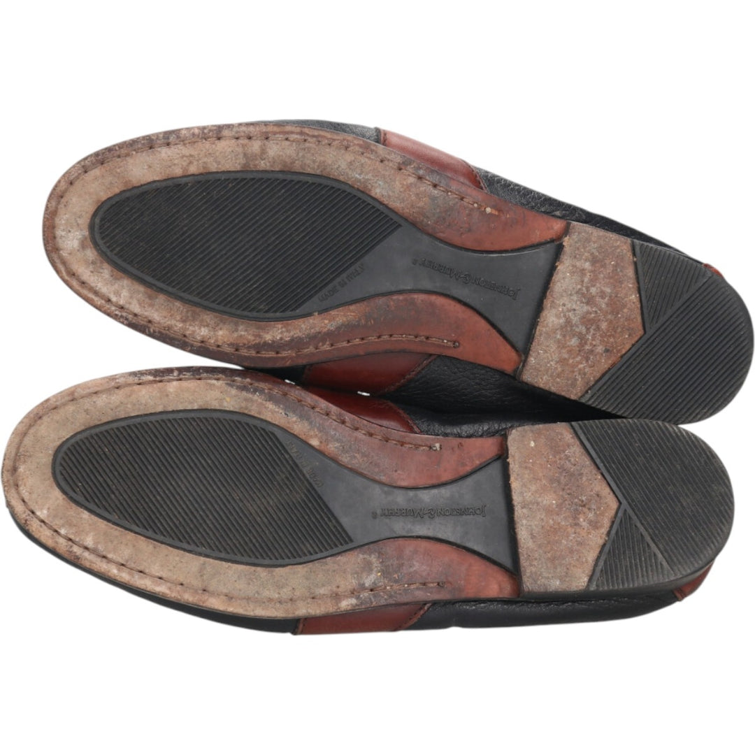 Johnston & Murphy Quilted Loafers, Made in Italy, Size 10M Men's 28.0cm genuine leather brown type Vintage Second Hand