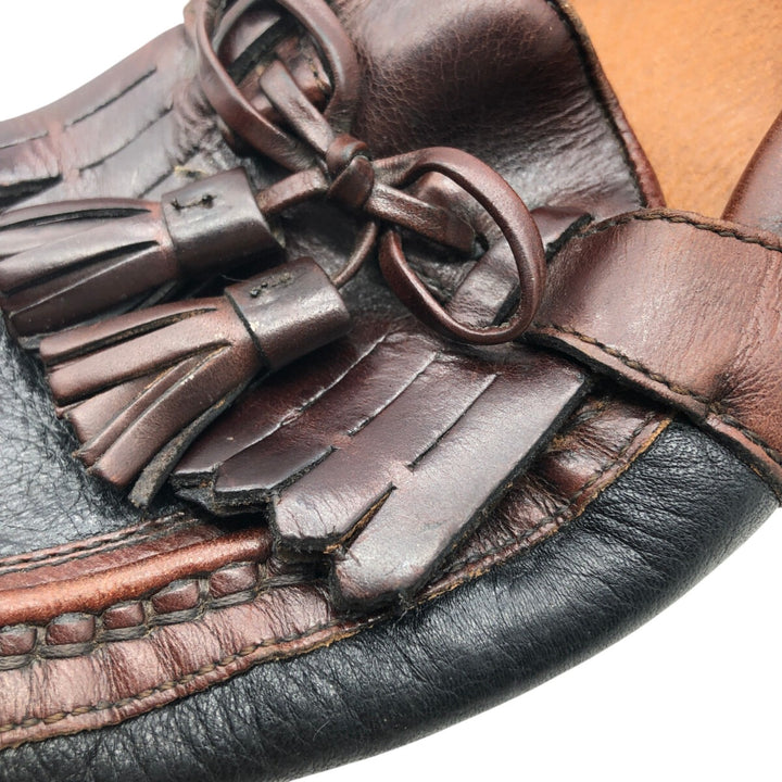 Johnston & Murphy Quilted Loafers, Made in Italy, Size 10M Men's 28.0cm genuine leather brown type Vintage Second Hand