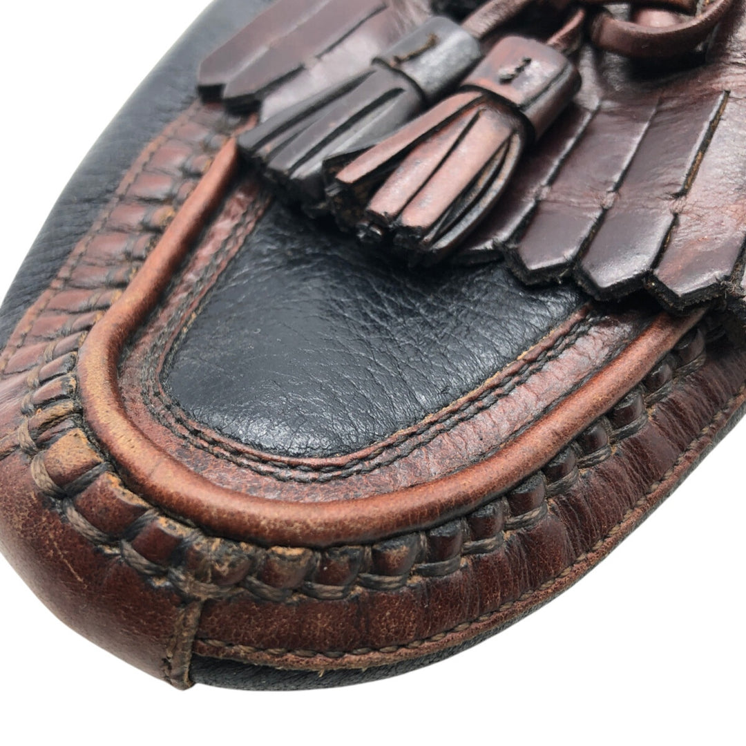 Johnston & Murphy Quilted Loafers, Made in Italy, Size 10M Men's 28.0cm genuine leather brown type Vintage Second Hand