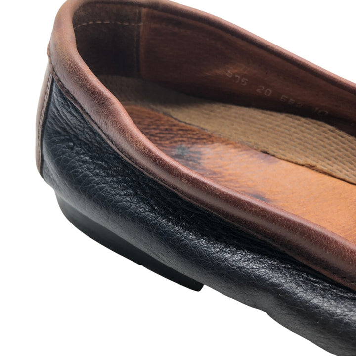 Johnston & Murphy Quilted Loafers, Made in Italy, Size 10M Men's 28.0cm genuine leather brown type Vintage Second Hand