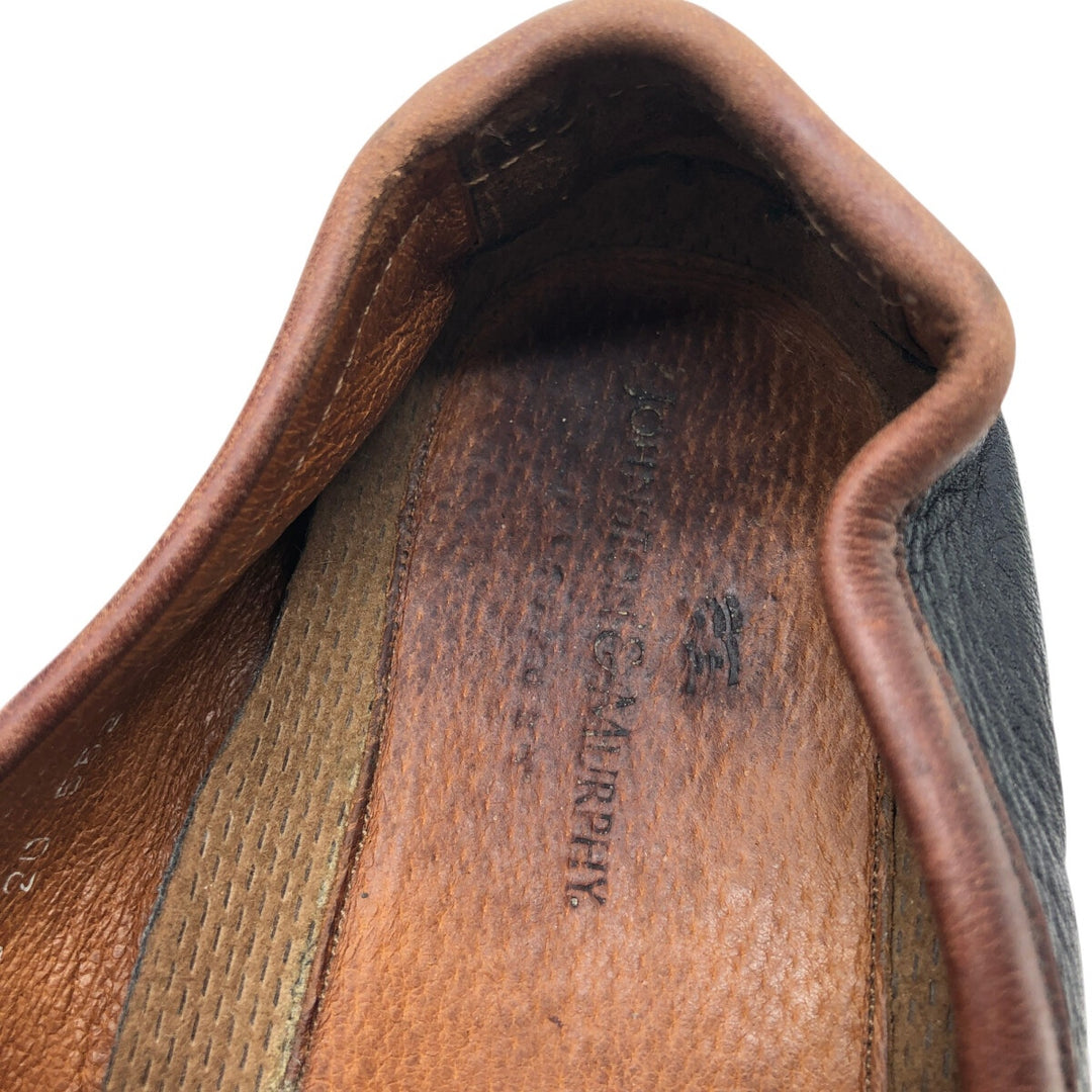 Johnston & Murphy Quilted Loafers, Made in Italy, Size 10M Men's 28.0cm genuine leather brown type Vintage Second Hand