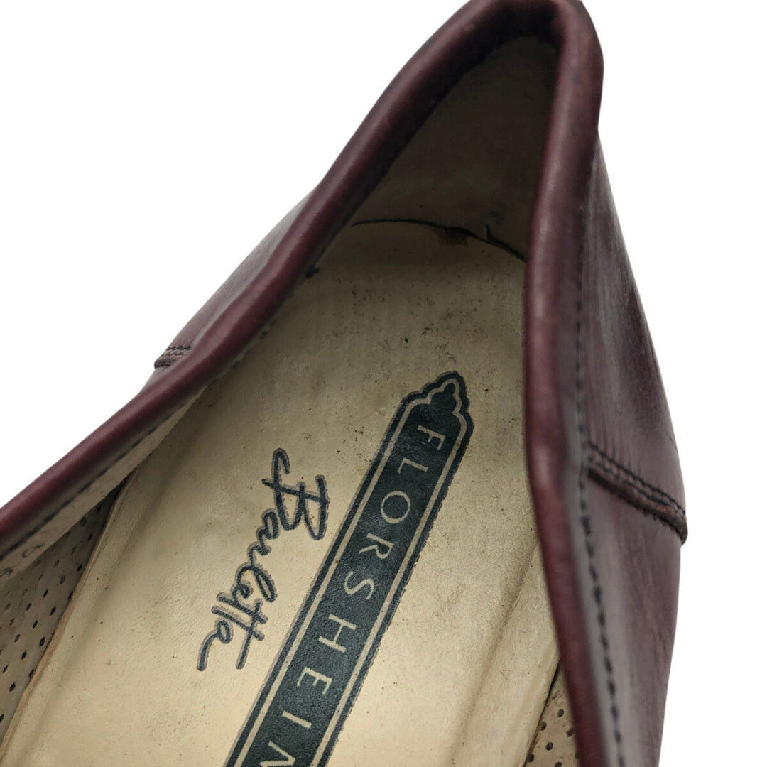 Florsheim Crocodile Embossed Vamp Loafers, Made in Italy, Size 9 1/2D Men's 27.5cm genuine leather wine-red Vintage Second Hand