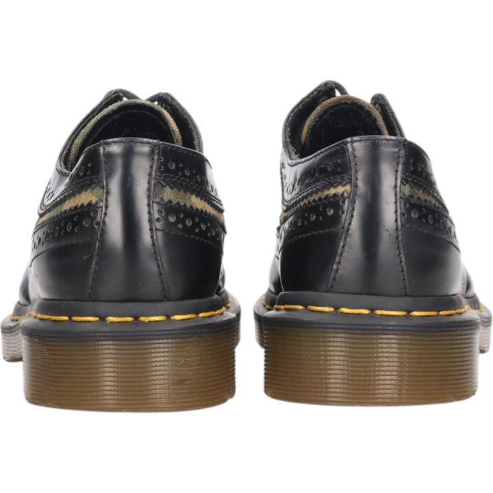 Dr. Martens Camouflage Pattern Woodland Camo Semi-Brogue Wingtip Shoes 4 Women's 9.1" equivalent /saa013558 Women's 23.0cm genuine leather black type Vintage Second Hand