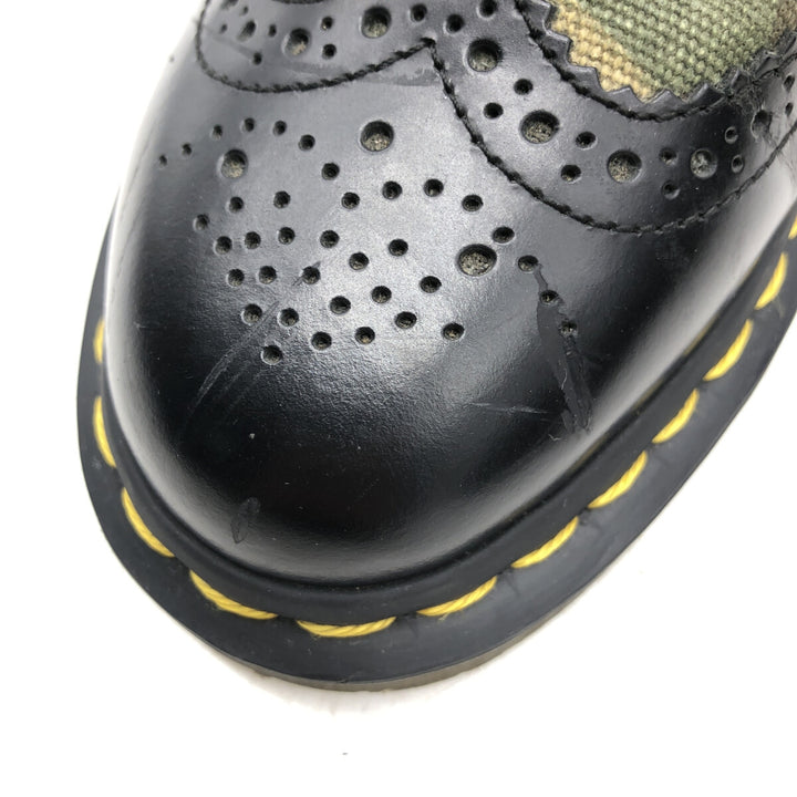Dr. Martens Camouflage Pattern Woodland Camo Semi-Brogue Wingtip Shoes 4 Women's 9.1" equivalent /saa013558 Women's 23.0cm genuine leather black type Vintage Second Hand