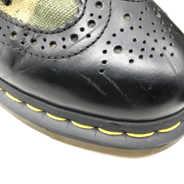 Dr. Martens Camouflage Pattern Woodland Camo Semi-Brogue Wingtip Shoes 4 Women's 9.1" equivalent /saa013558 Women's 23.0cm genuine leather black type Vintage Second Hand