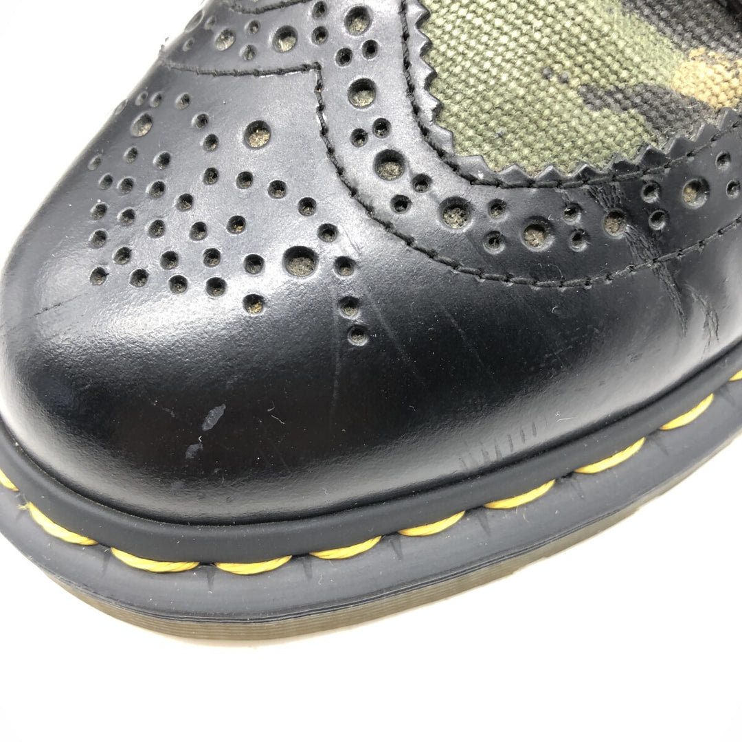 Dr. Martens Camouflage Pattern Woodland Camo Semi-Brogue Wingtip Shoes 4 Women's 9.1" equivalent /saa013558 Women's 23.0cm genuine leather black type Vintage Second Hand