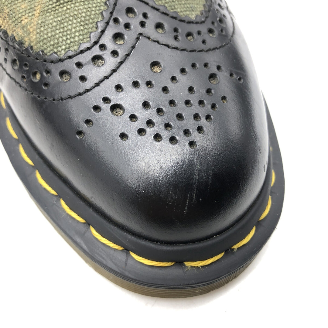 Dr. Martens Camouflage Pattern Woodland Camo Semi-Brogue Wingtip Shoes 4 Women's 9.1" equivalent /saa013558 Women's 23.0cm genuine leather black type Vintage Second Hand