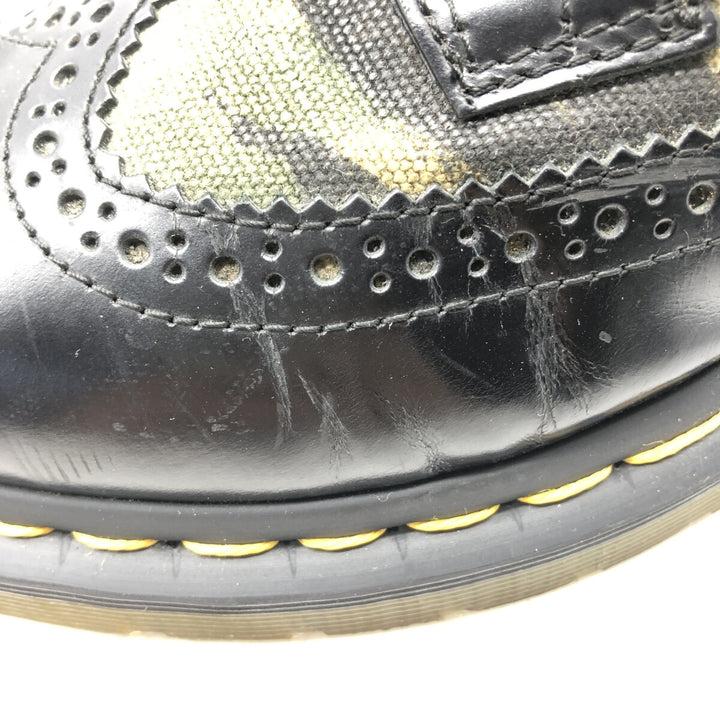 Dr. Martens Camouflage Pattern Woodland Camo Semi-Brogue Wingtip Shoes 4 Women's 9.1" equivalent /saa013558 Women's 23.0cm genuine leather black type Vintage Second Hand