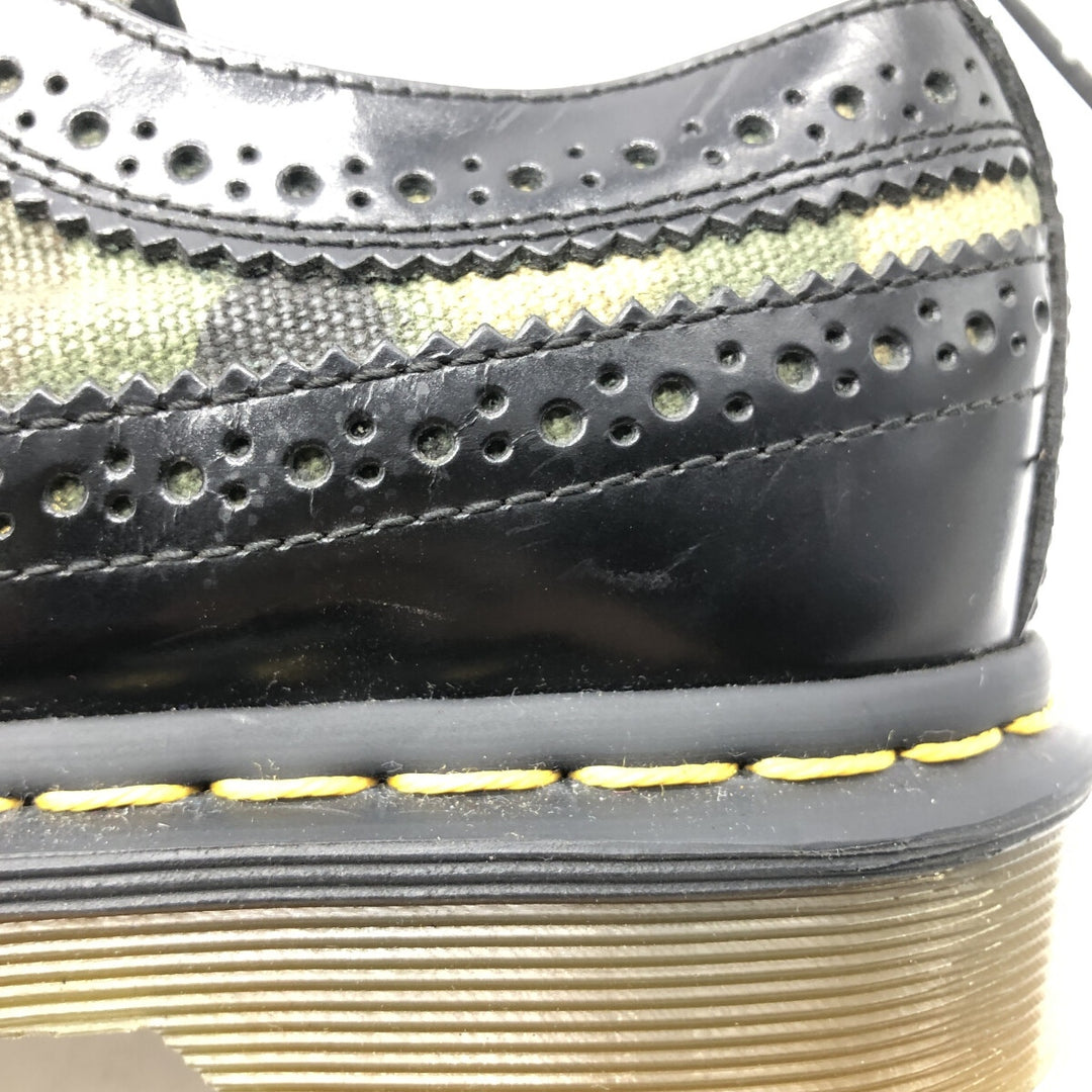 Dr. Martens Camouflage Pattern Woodland Camo Semi-Brogue Wingtip Shoes 4 Women's 9.1" equivalent /saa013558 Women's 23.0cm genuine leather black type Vintage Second Hand