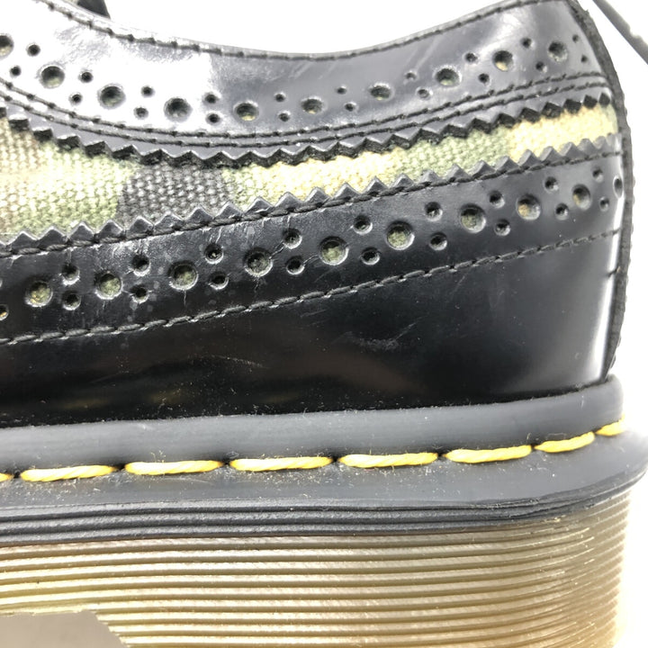Dr. Martens Camouflage Pattern Woodland Camo Semi-Brogue Wingtip Shoes 4 Women's 9.1" equivalent /saa013558 Women's 23.0cm genuine leather black type Vintage Second Hand